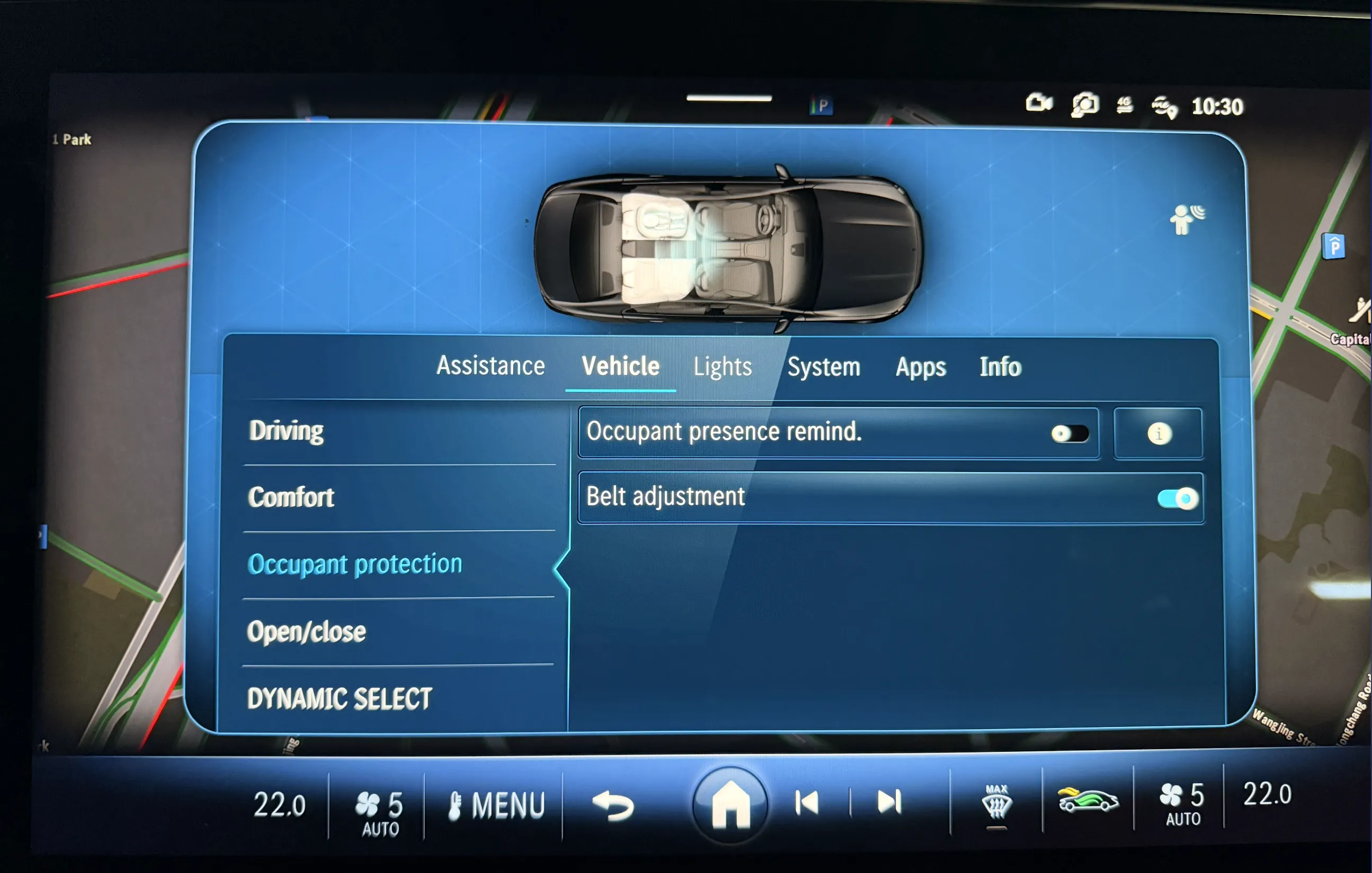 EU version - 3D car model with vehicle settings, non-interactive