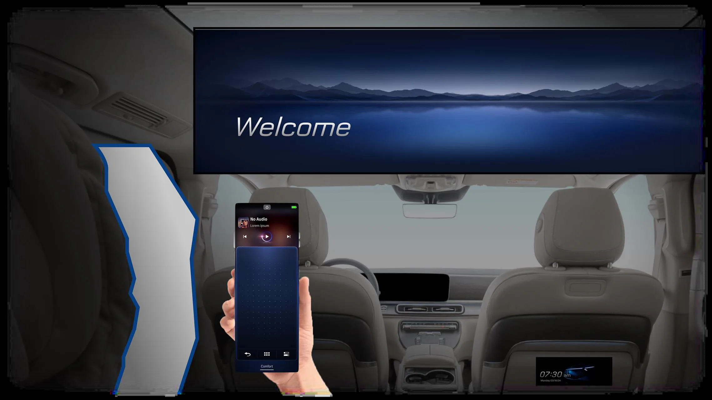 RC remote controller with welcome screen